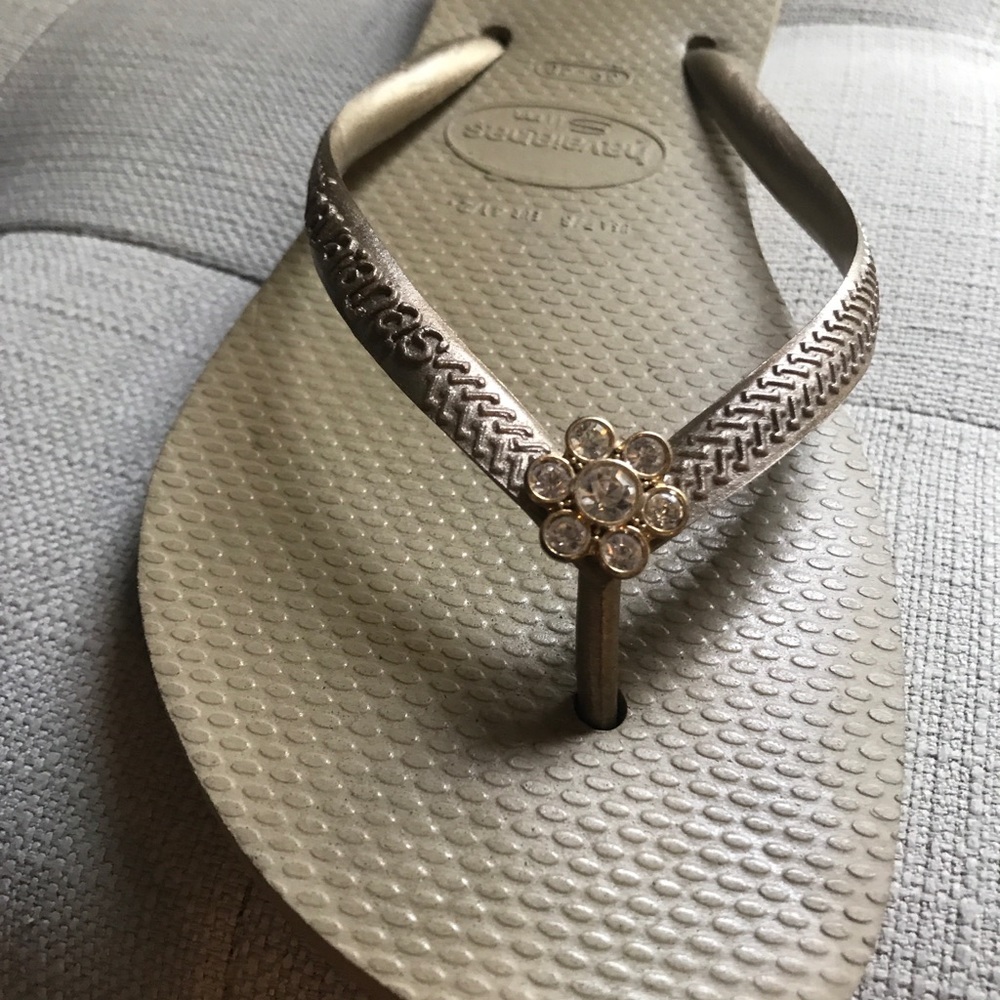 Kim Haviana flip flops with Swarovski crystals